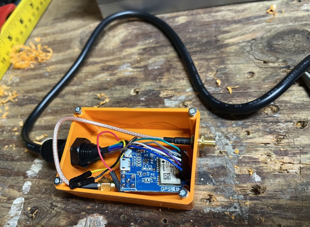 Everything in the project box with the antenna connector